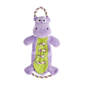 FOFOS Brinquedos para Cães - Rope Buddy Pelúcia c Corda - Hipoótamo