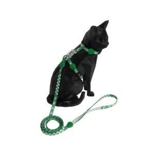 Peitoral com Guia Harry Potter - Sonserina para Gatos