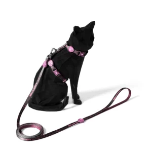 Peitoral com Guia Hello Kitty Black para Gatos