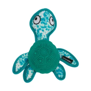 Qmonster Brinquedo para cachorro - Tartaruga Marinha 2in1 dispensador de pesticos - Verde