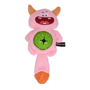 Qmonster Brinquedo para cachorros - Interativo Monstro Faminto - Rosa